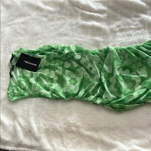 Sheer Green Floral Dress